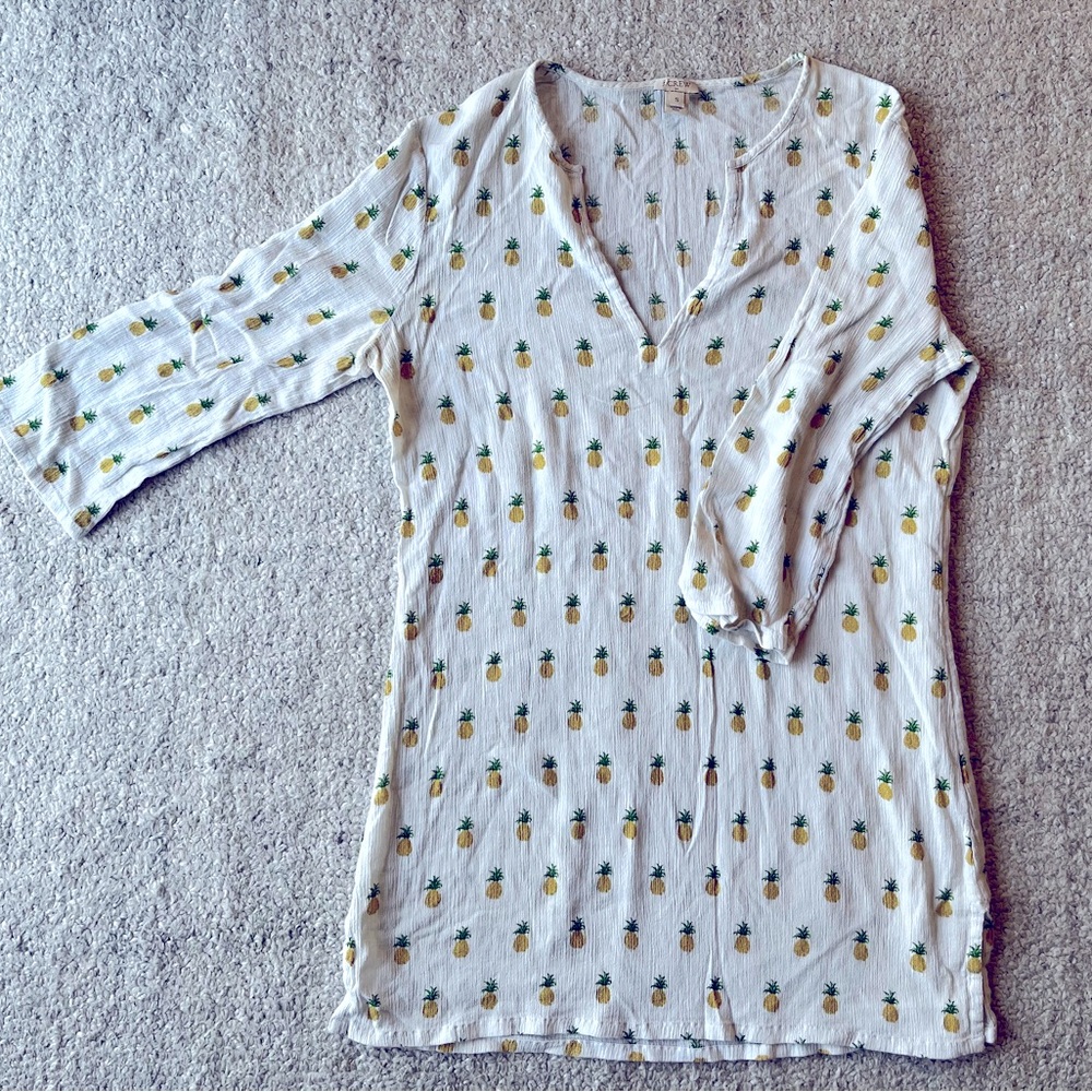 J. Crew Cotton Pineapple Swimsuit Coverup Small